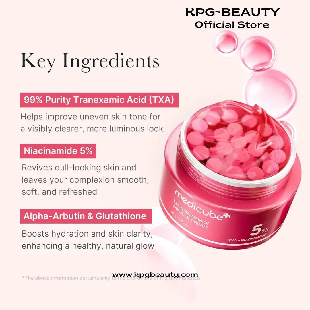 medicube TXA+Niacinamide Capsule Cream | Dual Radiance Moisturizer Tranexamic Acid | Korean Skincare 55 Grams - KPGBEAUTY