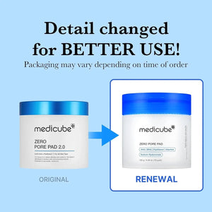 Medicube Zero Pore Pads 2.0 – AHA BHA Exfoliating Toner Pads for Pore Care (70 Pads) KPG BEAUTYMedicube