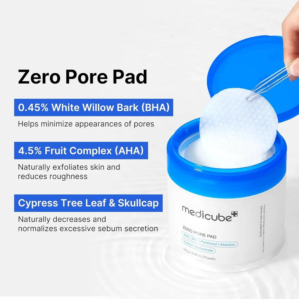 Medicube Zero Pore Pads 2.0 – AHA BHA Exfoliating Toner Pads for Pore Care (70 Pads) KPG BEAUTYMedicube