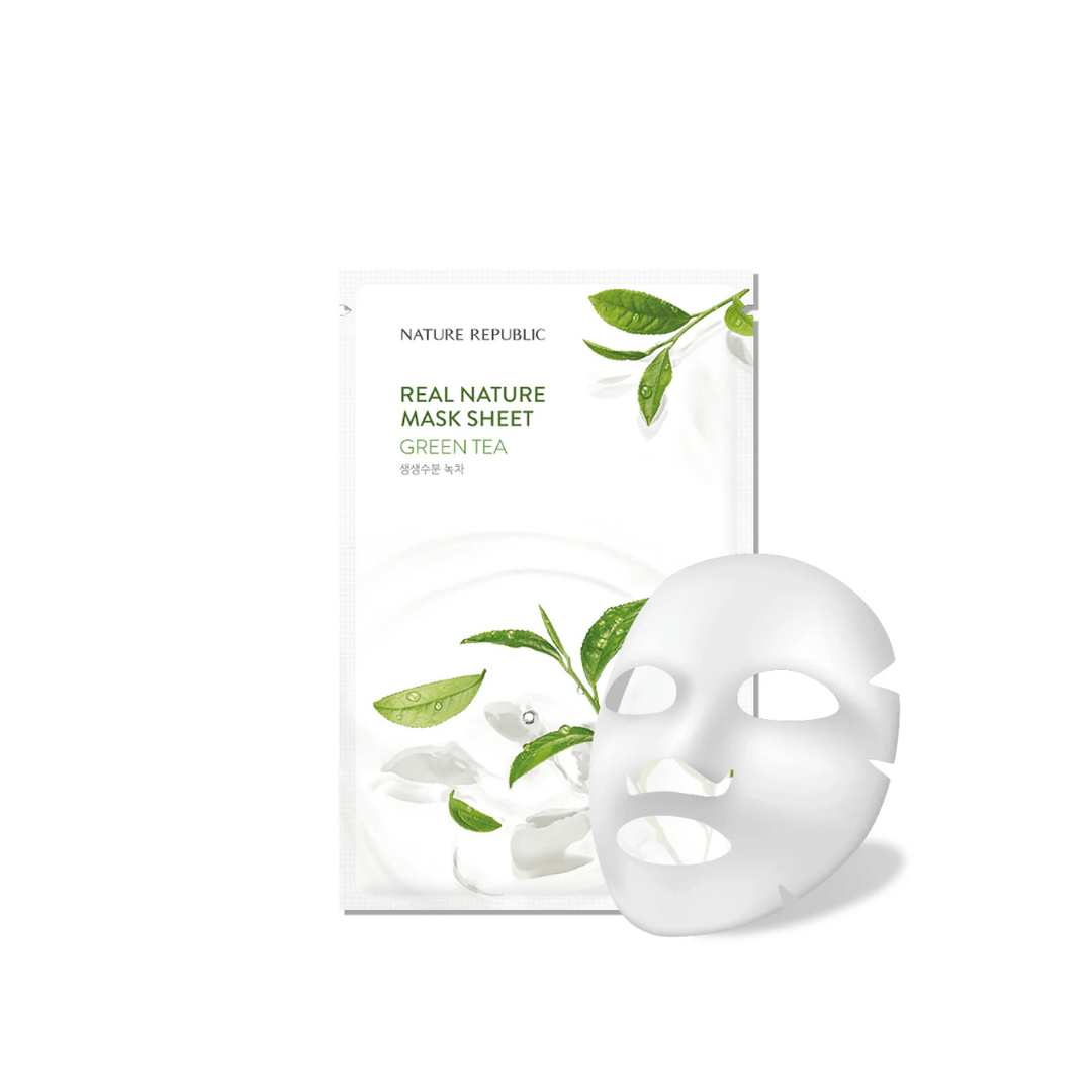 Nature Republic Real Nature Green Tea Mask Sheet 23ml KPG BEAUTYNature Republic