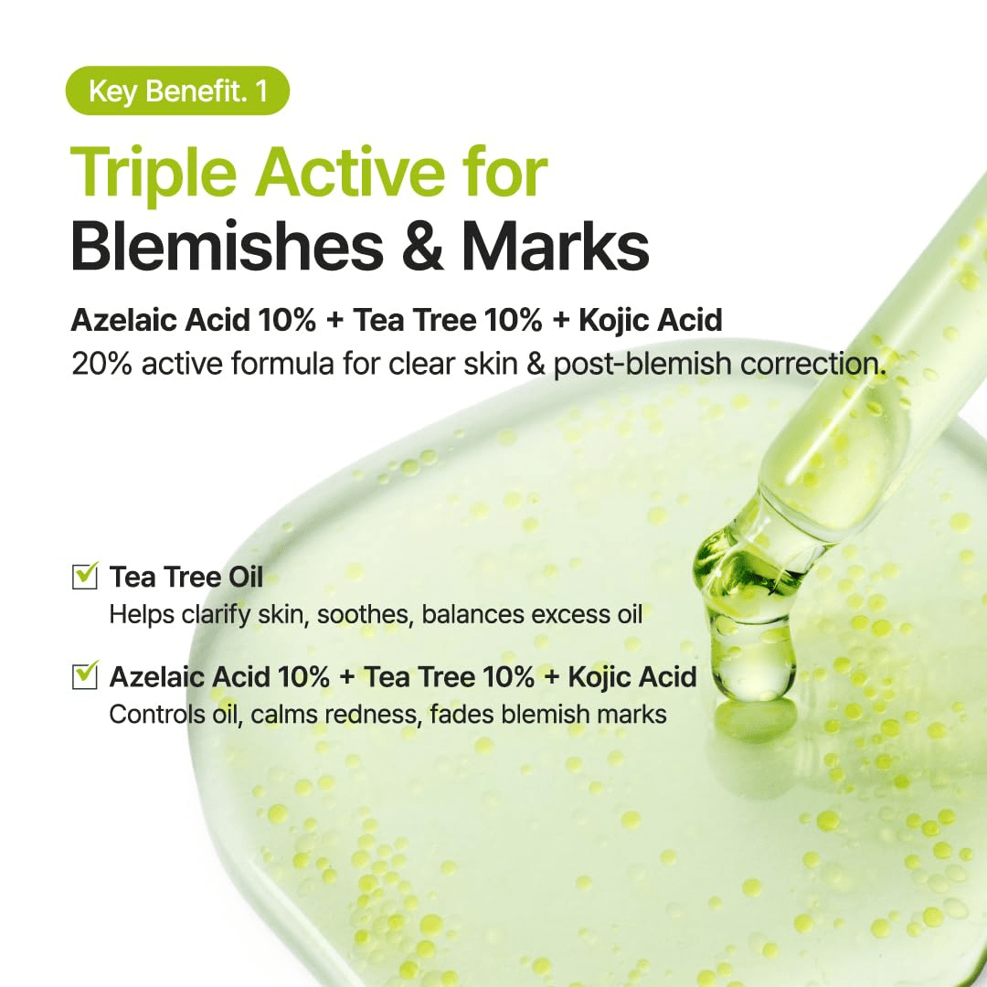 PURITO Azelaic Acid 10% + Kojic Acid + Tea Tree Facial Serum Blemish Care KPG BEAUTYPurito Seoul
