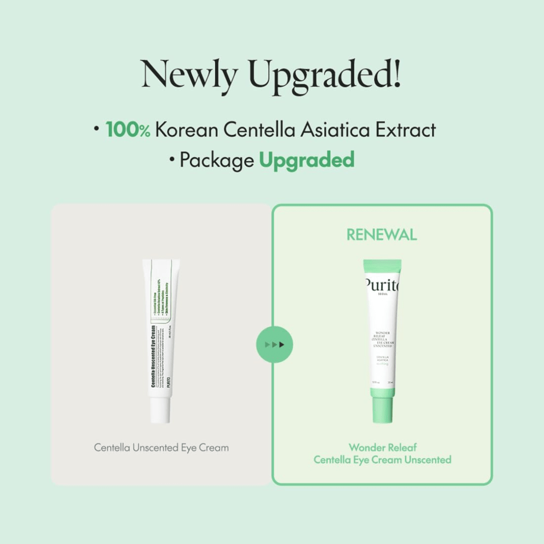 PURITO Centella Unscented Eye Cream, Korean Centella, for Sensitive Skin, Soothing, Facial Eye Cream for face, Dark Circles, Wrinkles, Puffiness, K-Beauty, Vegan & Cruelty-Free, 30mlPurito Seoul