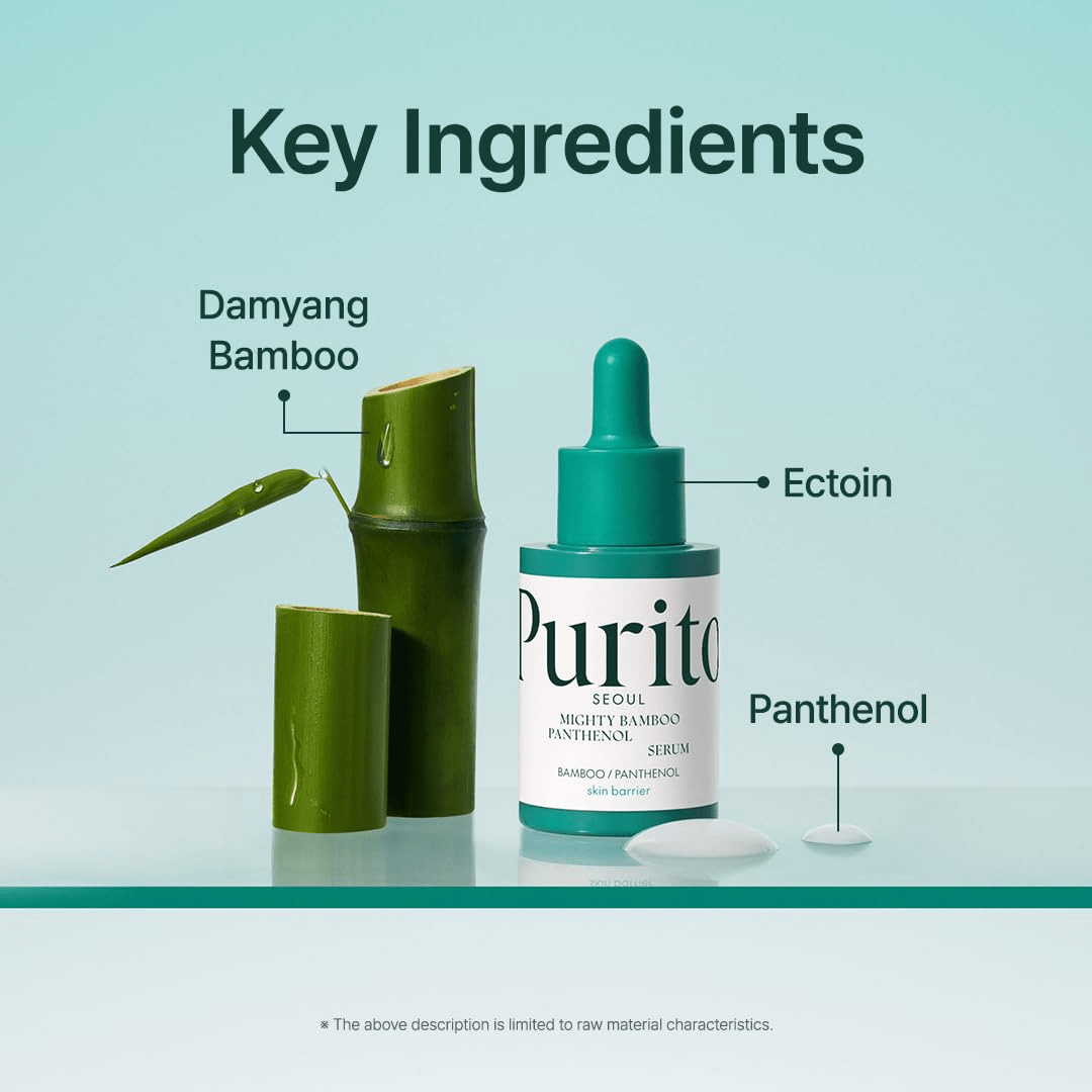 PURITO Mighty Bamboo Panthenol Serum Barrier Repair Hydrating Glow Serum KPG BEAUTYPurito Seoul