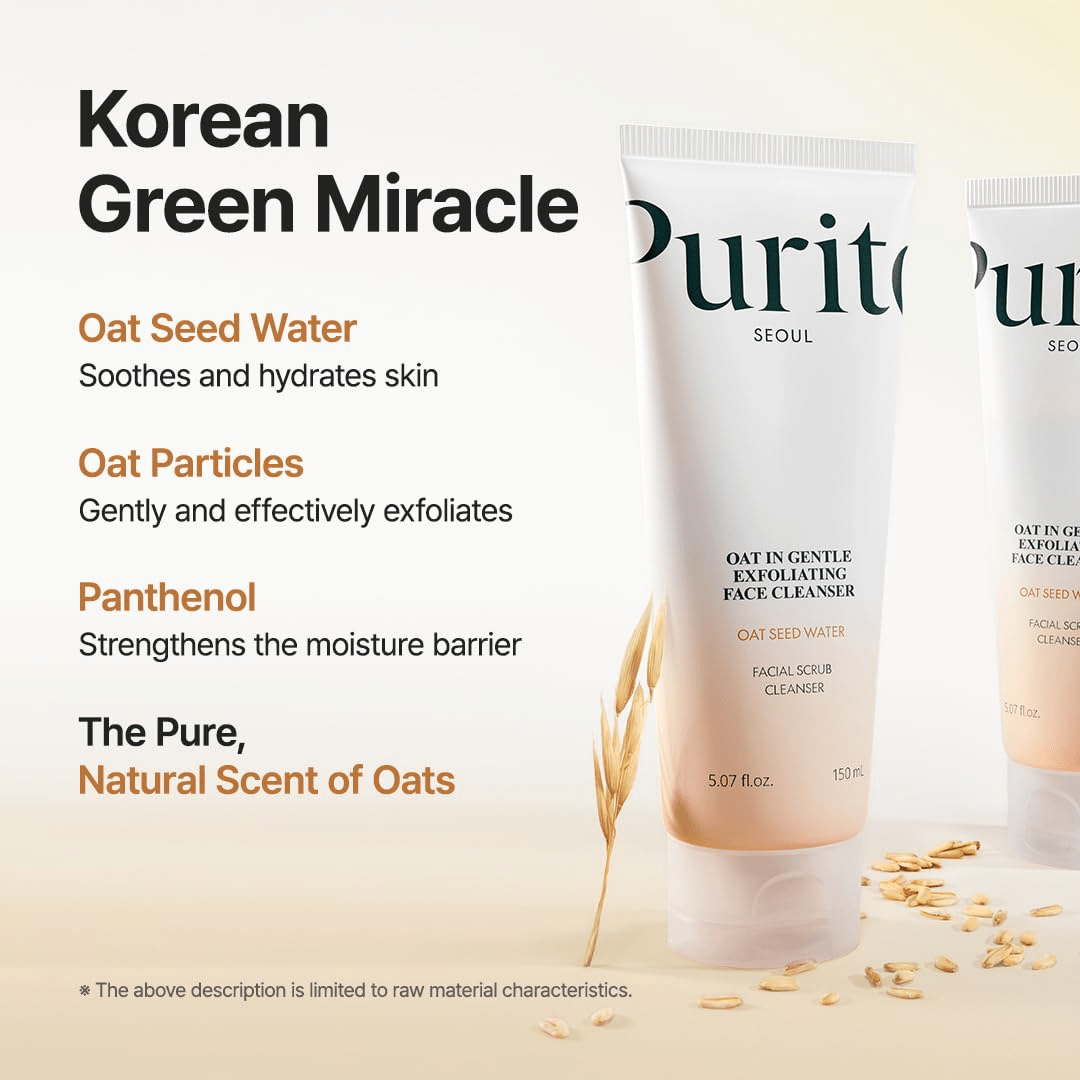 PURITO Oat Exfoliating Facial Polish Cleanser Gentle Scrub Face Wash KPG BEAUTYPurito Seoul