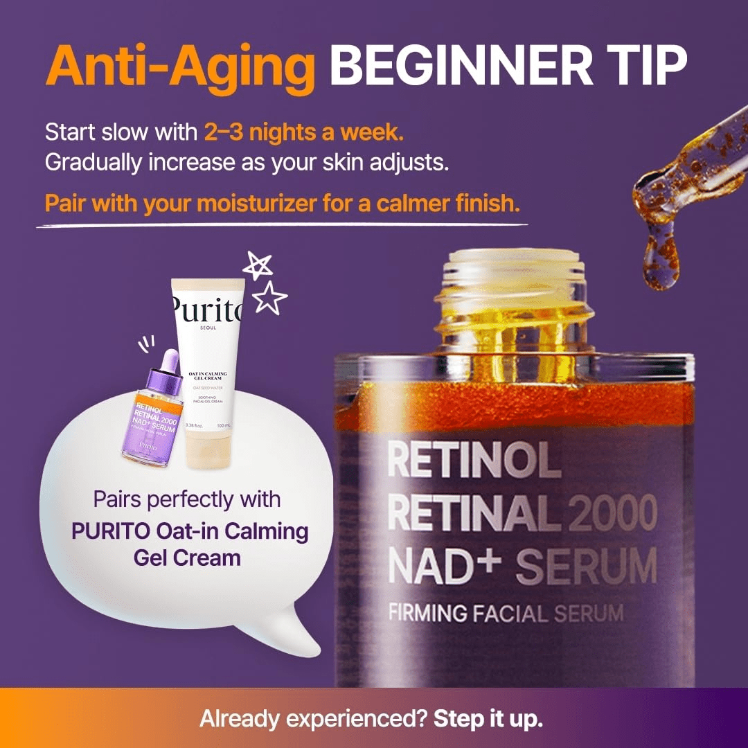 PURITO Retinol 0.1% + Retinal 0.1% Anti-Aging Serum Wrinkle Care KPG BEAUTYPurito Seoul