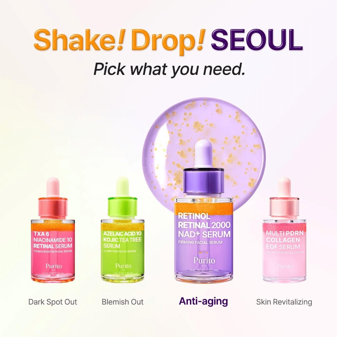 PURITO Retinol 0.1% + Retinal 0.1% Anti-Aging Serum Wrinkle Care KPG BEAUTYPurito Seoul