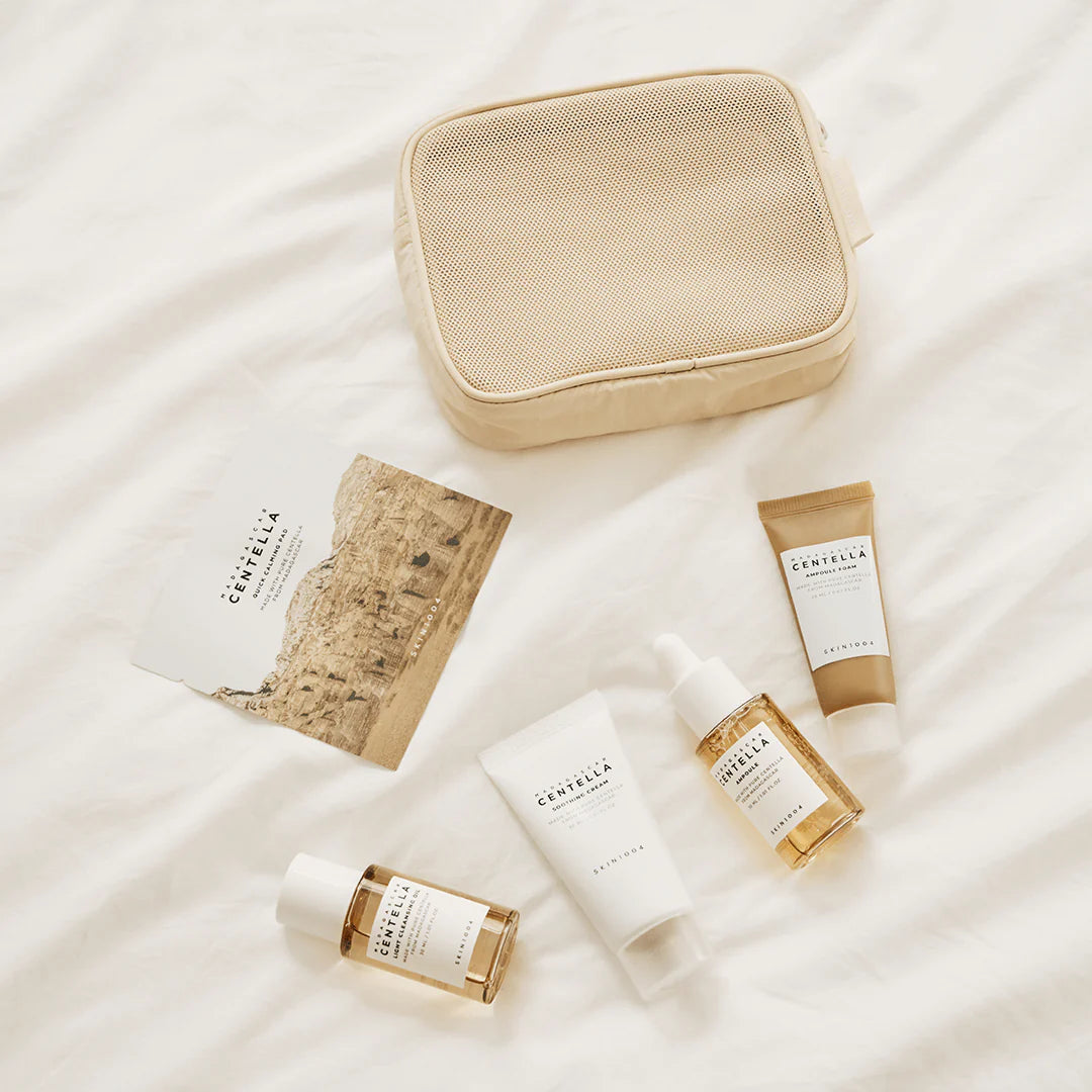 SKIN1004 Madagascar Centella Travel Kit, Toner, Ampoule, Soothing Cream, Cleansing Oil, Ampoule Foam, Basic Skincare Box, Compact Size  Trial Kit