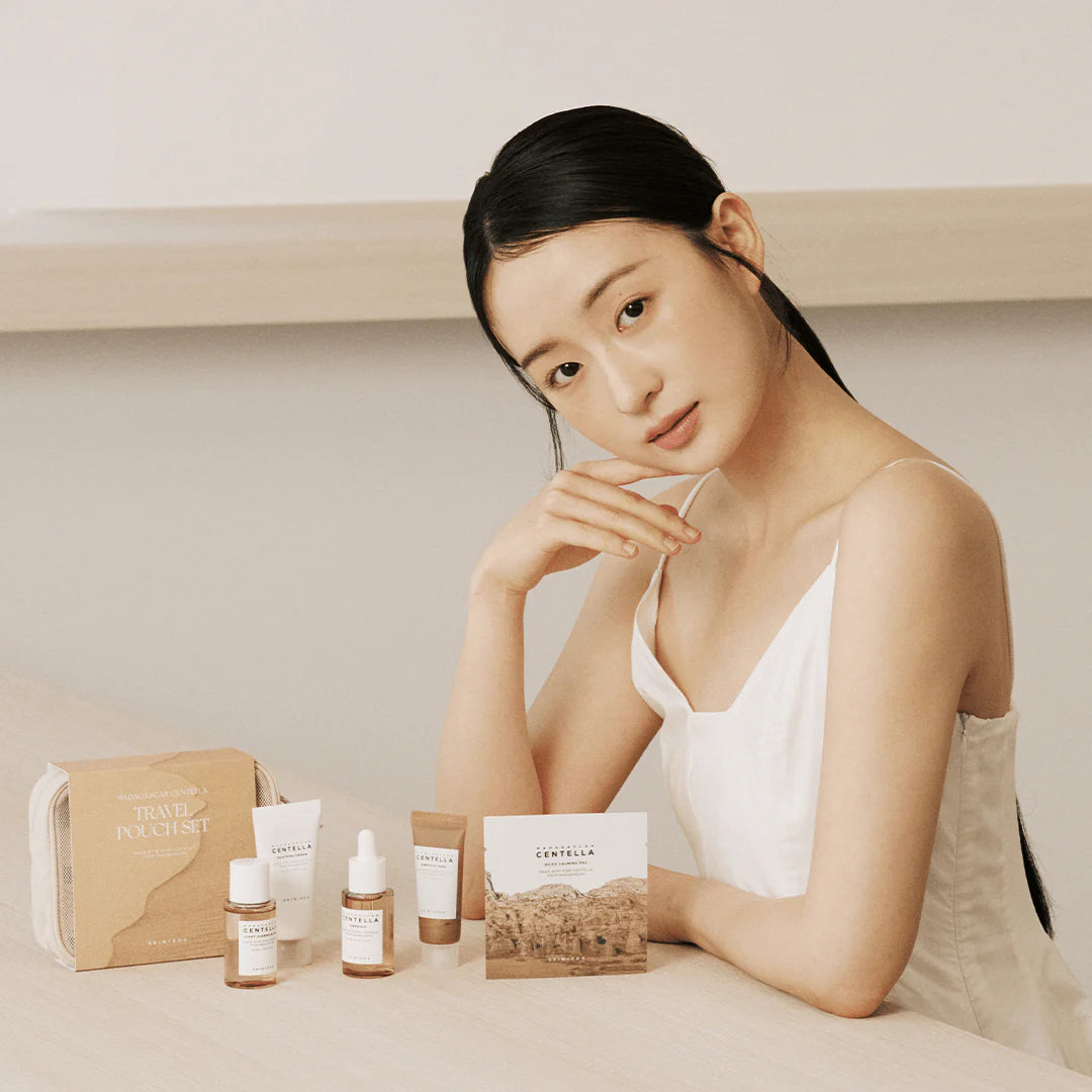 SKIN1004 Madagascar Centella Travel Kit, Toner, Ampoule, Soothing Cream, Cleansing Oil, Ampoule Foam, Basic Skincare Box, Compact Size  Trial Kit