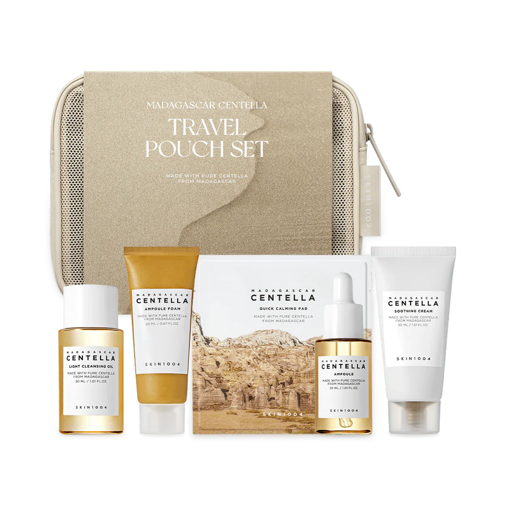 SKIN1004 Madagascar Centella Travel Kit, Toner, Ampoule, Soothing Cream, Cleansing Oil, Ampoule Foam, Basic Skincare Box, Compact Size  Trial Kit