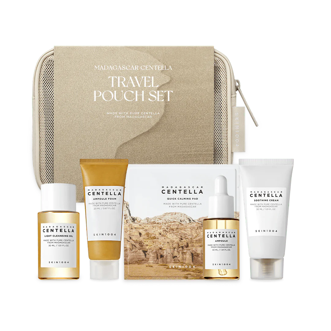 SKIN1004 Madagascar Centella Travel Kit, Toner, Ampoule, Soothing Cream, Cleansing Oil, Ampoule Foam, Basic Skincare Box, Compact Size  Trial Kit