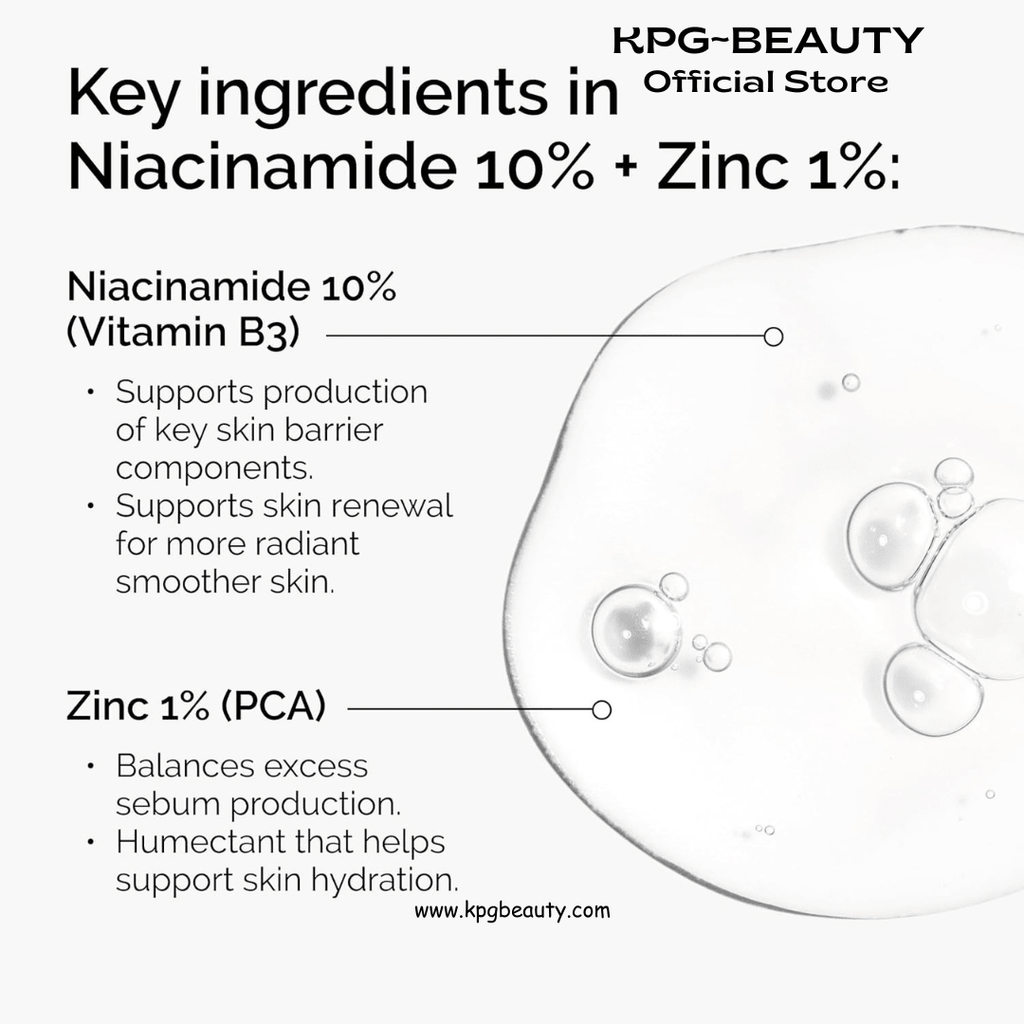 The Ordinary Niacinamide 10% + Zinc 1%, Brightening & Smoothing Serum for Blemish - Prone SkinThe Ordinary