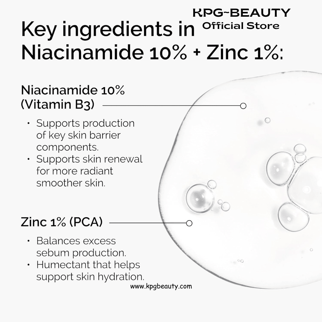 The Ordinary Niacinamide 10% + Zinc 1%, Brightening & Smoothing Serum for Blemish - Prone SkinThe Ordinary